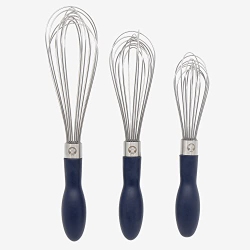 CHEF POMODORO Kitchen Whisk 3-Piece Set, Stainless Steel Wire Balloon Whisk Utensil, Baking Wisk Kitchen Cooking Tool