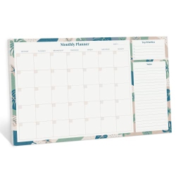 RILEYS & CO. Rileys & Co Undated Monthly Calendar Planner, 16.5 X 11.4 In, Floral Print, Monthly Desk Pad, Tearsheet to Do List Planner, Daily
