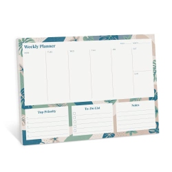 RILEYS & CO. Rileys & Co Undated Weekly Planner, 11.0 X 8.3 In, Floral Print, Tearsheet to Do List Planner, Daily Planner Pad, Weekly To-Do List