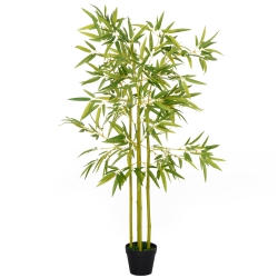 OUTSUNNY 4Ft Artificial Bamboo Tree, Faux Greenery Plant, Decorative Tree In Nursery Pot for Indoor Décor