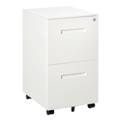VINSETTO Vertical Filing Cabinet \w 2 Drawers, Lock And Wheels, Under Desk Mobile File Cabinet for Legal, A4, Letter Size, Steel Frame for Home