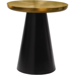 MERIDIAN FURNITURE Martini Brushed Gold Metal End Table With Matte Base In Black