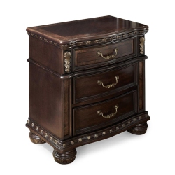 STEVE SILVER COMPANY Steve Monte Carlo Rich Cocoa Chocolate 3-Drawer Wood Nightstand