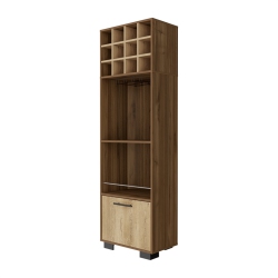 FM FURNITURE Aubree Bar Cabinet Mahagony (Brown) / Macadamia Engineered Wood