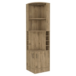 FM FURNITURE Seattle Corner Bar Cabinet Macadamia (Beige) Engineered Wood