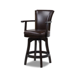 JENNIFER TAYLOR HOME Williams 27" Swivel Counter Height Bar Stool Vintage Faux Leather In Brown