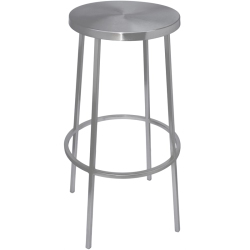 MERIDIAN FURNITURE Tyson Brushed Iron Barstool In Silver