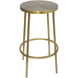 MERIDIAN FURNITURE Tyson Brushed Iron Counter Stool In Gold