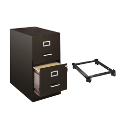 HIRSH INDUSTRIES LLC Soho 2 Piece 2 Drawer File Cabinet And Mobile File Caddy In In Black