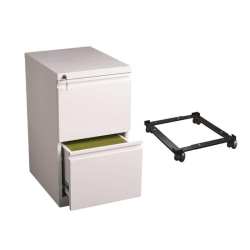 HIRSH INDUSTRIES LLC 2 Piece Mobile File Cabinet In And Black Adjustable File Caddy In White