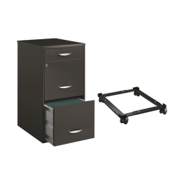 HIRSH INDUSTRIES LLC 2 Piece File Cabinet In Charcoal And Adjustable File Caddy In In Black