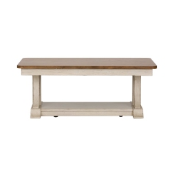 LIBERTY FURNITURE Farmhouse Reimagined Rectangular Cocktail Table In White