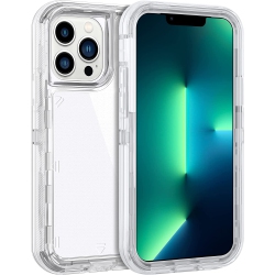 CSMART 【】 Anti-Drop Triple 3 Layers Shockproof Heavy Duty Defender Hard Case for Iphone 13 Pro Max (6.7"), Clear
