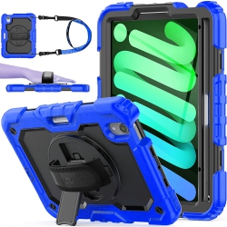 CSMART Shockproof Heavy Duty Defender Case Kickstand Cover With Shoulder & Hand Strap for Ipad 10Th Gen. / Ipad 11Th Gen. In Blue