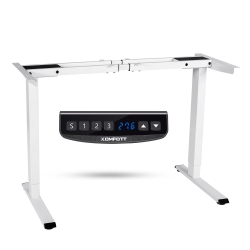 GYMAX Electric Sit Stand Desk Frame Dual Motor Standing Desk Base W/ Cable Tray