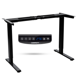 GYMAX Electric Sit Stand Desk Frame Dual Motor Standing Desk Base W/ Cable Tray