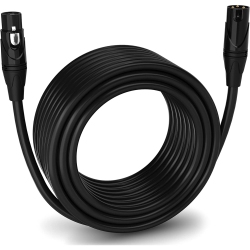 LYXPRO 75 Feet Microphone Xlr Cable, Male to Female, 3 Pin Mic Cable In Black
