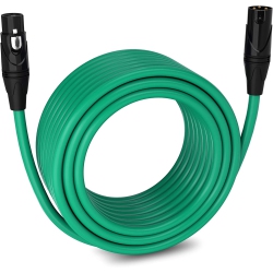 LYXPRO 75 Feet Microphone Xlr Cable, Male to Female, 3 Pin Mic Cable In Green