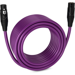 LYXPRO 75 Feet Microphone Xlr Cable, Male to Female, 3 Pin Mic Cable In Purple
