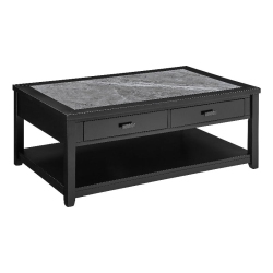 STEVE SILVER COMPANY Garvine Stone Top Cocktail Table With Casters In Gray