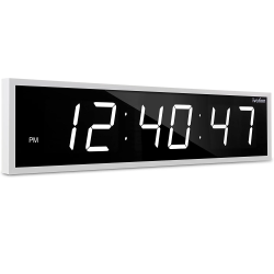 IVATION 36 Inch Large Digital Wall Clock, Led Digital Clock With Included Remote And Hardware In White