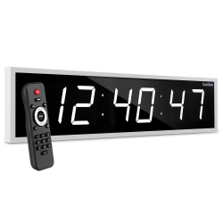 IVATION 36 Inch Large Digital Wall Clock, Led Digital Clock With Timer, Alarm, And Remote In White