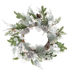 NORTHLIGHT Artificial Mixed Foliage With Pine Cones Christmas Wreath, 28-Inch, Unlit