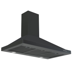 ANCONA 36" 450 Cfm Convertible Wall Mount Range Hood In Stainless Steel In Black