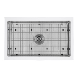 ANCONA Undermount 30" Single Bowl Farmhouse Apron Front Kitchen Sink In And Stainless Steel In White