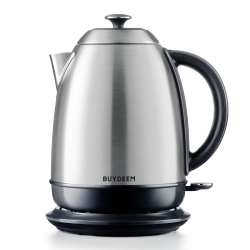 BUYDEEM K640 Stainless Steel Electric Tea Kettle \w Auto Shut-Off And Boil Dry Protection, 1.7 Liter Cordless Hot Water Boiler \w Swivel Base, 1440W