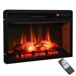 GYMAX 1400W 26 Inch Electric Fireplace Insert 4777 Btu Recessed Freestanding Fireplace W/ Remote