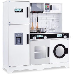 LIL' JUMBL Lil’ Jumbl Kitchen Set for Kids, Interactive Kitchen Pretend Wooden Play Kitchen