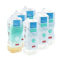 MIELE Ultraphase Laundry Detergent (Sensitive, 6-Pack (3X Up1, 3X Up2)) 2-Component Detergent – Particularly Kind to The Skin