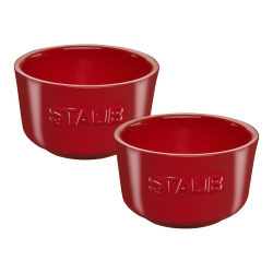 STAUB Ceramique 10 Cm / 2 Piece Ceramic Ramekin Set, Cherry