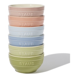 STAUB Ceramique 12 Cm / 6 Piece Ceramic Bowl Set In Macaron Colours, Mixed Colours