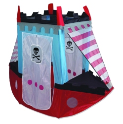 OSOFUN Pirate Ship Tent With Carry Bag for Children to Play Indoors And Outdoors, Play Tent, Red, Black, White, Blue In Gray