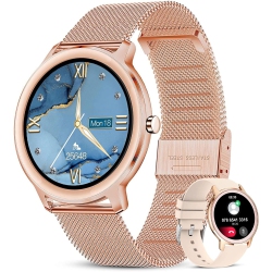 LIGE Smart Watch for Women With Message Call Notification Waterproof Fitness Activity Tracker Stainless Steel Mesh Band HD Touchscreen