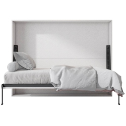 TRUE CONTEMPORARY Heidi Ii Horizontal Murphy Wall Pull Down Bed (Twin) In White