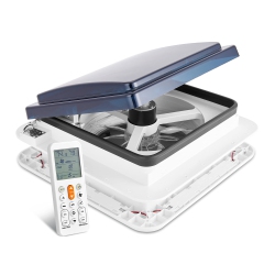 HIKE CREW 11” Rv Roof Vent Fan, 12V 10-Speed Rv Vent Fan With Led Light And Remote, Smoked Lid