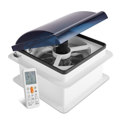 HIKE CREW 14” Rv Roof Vent Fan, 12V, 10-Speed Rv Vent Fan With Remote And Rain Sensor, Smoked Lid