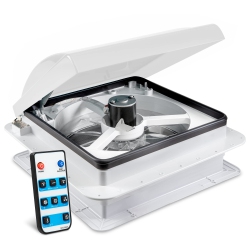 HIKE CREW 14” Rv Roof Vent Fan With Remote, 12V, 6-Speed Intake And Exhaust Rv Vent Fan Lid In White