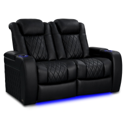 VALENCIA SEATING Tuscany Heat & Massage Edition Top Grain Italian 11000 Nappa Leather Power Recliner Lumbar Headrest Led Lighting (Row Of 2 Loveseat)