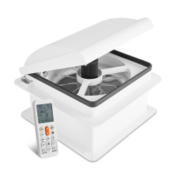 HIKE CREW 14” Rv Roof Vent Fan, 12V, 10-Speed Rv Vent Fan With Remote And Rain Sensor Lid In White