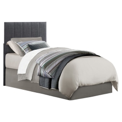LEXICON Potrero Twin Upholstered Panel Headboard In In Gray