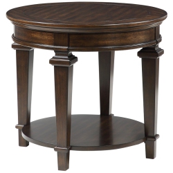 LEXICON Tobias 28" Round Traditional Wooden End Table In Espresso