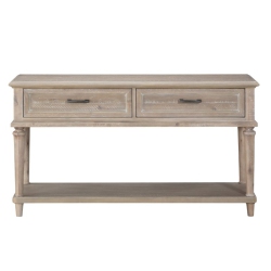 LEXICON Cardano Wood 2 Drawer Console Table In Driftwood In Light Brown