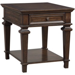 LEXICON Tobias 23" X 28" Traditional Wooden End Table In Espresso
