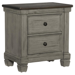 LEXICON Weaver 2 Dovetail Drawers Wood Nightstand In Antique In Gray