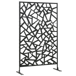 OUTSUNNY Metal Outdoor Privacy Screen, Decorative Outdoor Divider \w Stand And Expansion Screws, Freestanding Privacy Panel for Garden, Backyard