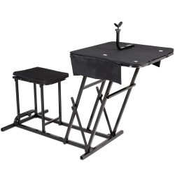 GYMAX Folding Shooting Bench Seat With Adjustable Table Gun Rest Height Adjustable